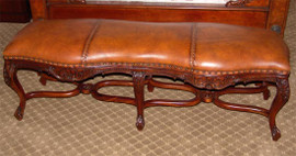 Hand Carved European Reproduction of an Antique 60 Inch Bench