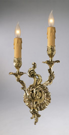 Regence Two Light Solid Brass - 16.75 Inch Right Facing Wall Bracket Sconce - Paris Gold Finish