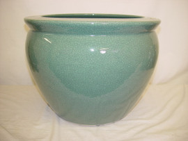Celadon Decorator Crackle - Luxury Handmade Chinese Porcelain - 22 Inch Fish Bowl | Fishbowl | Planter | Dining Table Base Style 35