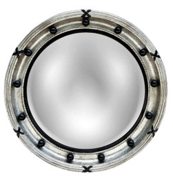 Classic Elements 22"w x 22"t Round Reproduction Mirror, Custom Silver Finish, 6884