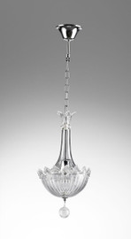 Finely Finished Art Glass - Transparent Ice 9.75dia x 20t Single Light Pendant Chandelier