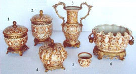 Burgundy Medallion and Gold - Luxury Chinese Porcelain Styles - IA small grouping of LCP Styles - I of IV
