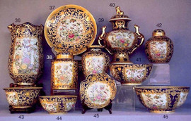 Midnight Blue and Gold Lotus Scroll Nature Scene - Luxury Chinese Porcelain Styles - 04bA small grouping of LCP Styles - IV of many