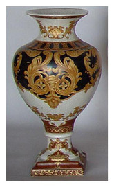 Ebony Black and Gold Acanthus - Luxury Handmade Reproduction Chinese Porcelain - 17 Inch Vase | Jardiniere Style 66B