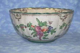 Harvest Fruit - Luxury Handmade Reproduction Chinese Porcelain - 12 Inch Scalloped Edge Bowl Style d78