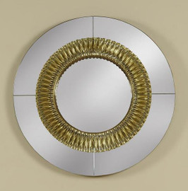 Classic Brass Sunflower - Round 36 Inch Mirror - Gold Finish