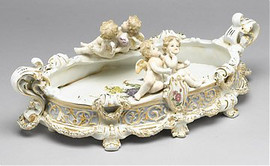 Meissen Style Tabletop, 16.5 Inch Porcelain Tray