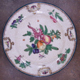Harvest Fruit, Luxury Handmade Reproduction Chinese Porcelain, 10 Inch Decorative Display Plate Style 83