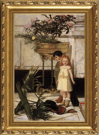 The Broken Flower Pot - Jan Verhas - Framed Canvas Artwork