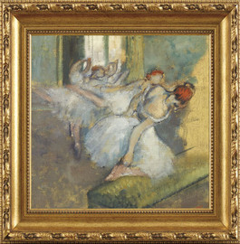 Ballet Dancers - Edgar Degas - Framed Canvas Artwork 3853DB   43.5" x 43.5"