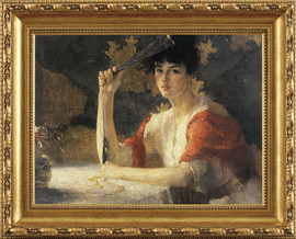 Red and Gold - Frank Weston Benson - Framed Canvas Artwork