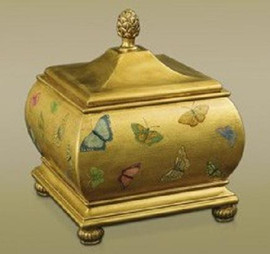 Gold Metallic Decorative Butterfly Box