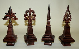 Tabletop Finials - Bronze Finished Indian Brass - Set of 4
