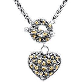Supreme Sterling Silver 925 | Gold Heart Toggle Necklace