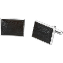 Elegantly Carved Onyx Cuff Links