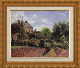 Artists Garden at Eragney - Camille Pissaro - Framed Canvas Artwork 978  27" x 33"