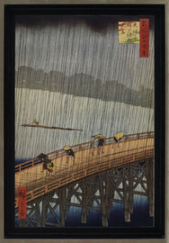 Sudden Showers - Utagawa Hiroshige - Framed Canvas Artwork 0263DB 23.35" x 33.35"