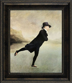 Sir Henry Raeburn - Reverend Walker Skating on Duddingston Loch - Framed Canvas Artworkonly 1 size available