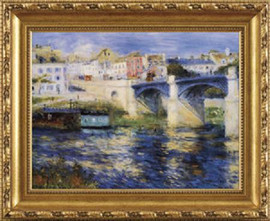 Le Pont a Chatou - Pierre Auguste Renoir - Framed Canvas Artwork