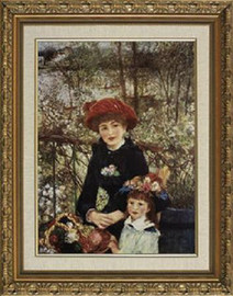 Deux Soeurs Sur La Terasse - Pierre Auguste Renoir - Framed Canvas Artwork 16CB 28" x 34"