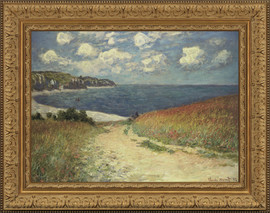 Chemin Dans les Bles a Pourville - Claude Monet - Framed Canvas Artwork 854  31" x 39"