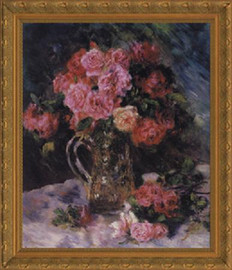 Roses - Pierre Auguste Renoir - Framed Canvas Artwork C4512D 35" x 41"