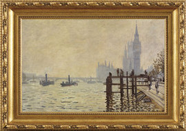 Thames Below Westminster - Claude Monet - Framed Canvas Artwork4 sizes available/Click for info