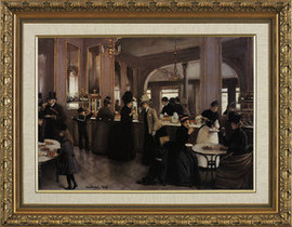 La Patiserie Gloppe, 1889 - Jean Bereaud - Framed Canvas Artwork