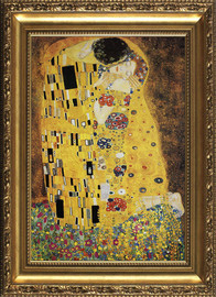 The Kiss - Gustav Klimt - Framed Canvas Artwork 393  29.5" x 20.5"