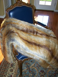 Golden Fox Faux Fur Throw - Natural Look & Luxuriously Soft - Oversized 58" X 83", 212