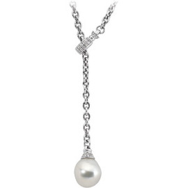 Paspaley Fine Baroque 15 millimeter South Sea Cultured Pearl & Diamond Lariat Necklace 18k
