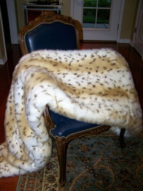 Snow Leopard Faux Fur Throw - Natural look & Luxuriously Soft - Oversized 58" X 83", 119