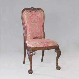 Early Georgian Queen Anne - 42 Inch Handcrafted Reproduction Dining Side | Accent Chair - Upholstery 062 - Mahogany Luxurie Furniture Finish M