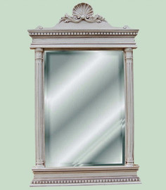 Rectangular Shape Bevel Glass Reproduction Mirror, Custom Finish, Classic Elements 30"t X 18"w x 3"d, 6704