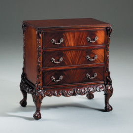 Chippendale English Bedroom - 30.25 Inch Handcrafted Reproduction Bachelor Chest - Mahogany Luxurie Furniture Finish M