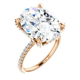 9.00 All G+, VS Diamond, 18k Rose Gold Engagement Ring by GuyDesign®, 9 Carat Oval Shape Benzgem Best Alternative Solitaire, Custom Jewellery 6999