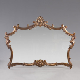 #A Versailles Louis XIV French Baroque Period - 77" Handcrafted Reproduction Wall, Buffet, Mantel, Console Mirror - Gold Luxurie Furniture Finish NF11, 6374