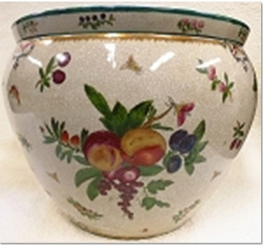 Chinese Porcelain Fish Bowl | Fishbowl Planter 20" - Style 35 - Harvest Fruit