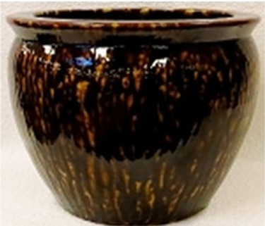 Chinese Porcelain Fish Bowl | Fishbowl Planter 20" - Style 35 - Tortoise Shell Finish