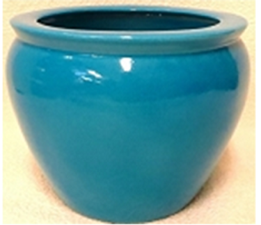 Chinese Porcelain Fish Bowl | Fishbowl Planter 20" - Turquoise