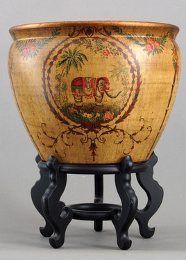 Majestic Elephant - Luxury Hand Painted Porcelain - 18 Inch Fish Bowl | Fishbowl, Planter