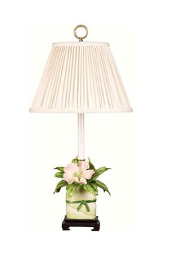 Luxe Life Finely Finished Hand Painted Porcelain - 23 Inch Accent | Tabletop Lamp - Sculptured Flower Garden Motif