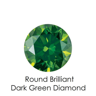 Dark Green Round Diamond, Loose Gemstones