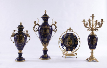 Lyvrich | Handmade Porcelain with Gilded Dior Ormolu Trim, | 0.0"t X 0.0"L X 0.0"d | 6510