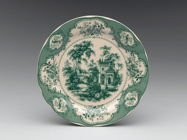 A Collection of Upscale Home - Green & White Pattern Transferware