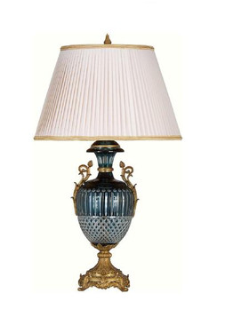 Luxe Life Finely Finished Crystal Glass and Gilt Bronze Ormolu - 32 Inch Lamp