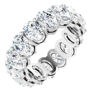 10629 Natural 7 CTW Oval Cut Diamond Eternity Ring, Size 5