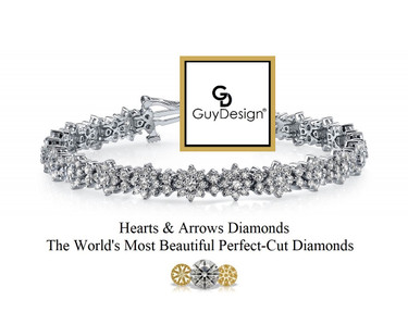 *3TA Natural Hearts & Arrows Super Ideal Cut Diamond 7.56 Carat Winston Style Bracelet, 7 Inch, 18 Karat White Gold.