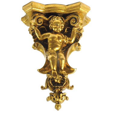Architectural Accents, 15 Inch Decorative Wall Bracket Sconce, Heavenly Putti Motif