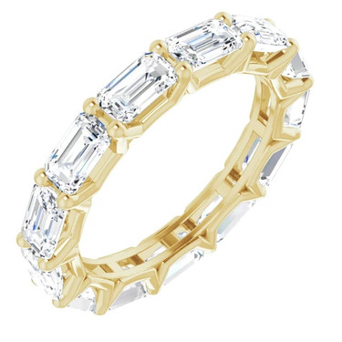 4.5 ct Emerald Cut Diamond 18K Y/G Eternity Ring, #10859